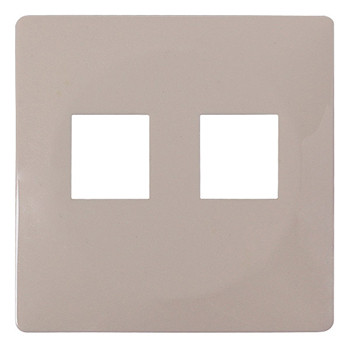 Панель e.lux.16121L.pn.ivory до розетки подвійної під Jack RJ12 чи RJ45, "слонова кістка", фото 1