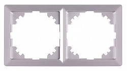 Рамка e.lux.10044L.2.fr.aluminium 2-містна, "алюміній", фото 1