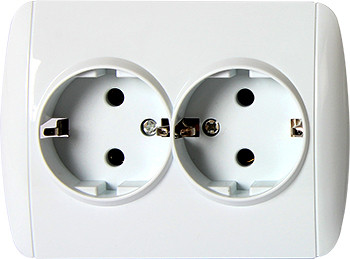 Розетка e.install.stand.810DB c з/к подвійна з рамкою, фото 1