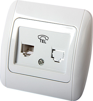 Розетка e.install.stand.814P1 телефонна одинарна з рамкою, фото 1