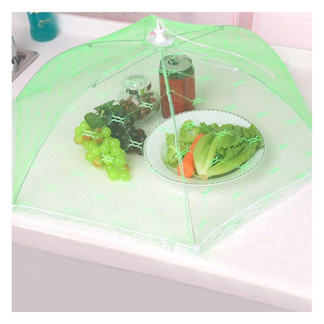 Сітка парасолька на стіл для захисту їжі від мух та ос 60х60 см салатовий
