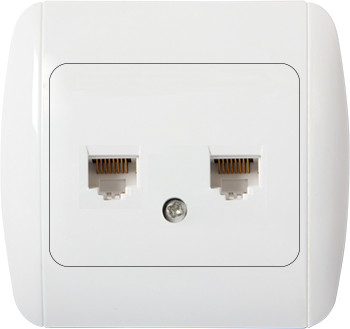 Розетка e.install.stand.819С2 комп'ютерна подвійна з рамкою, фото 1