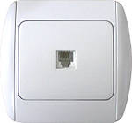 Розетка e.install.stand.814P1+f.cer телефонна одинарна з рамкою