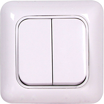 Вимикач двохклавішний, 10А, 250В, фото 1