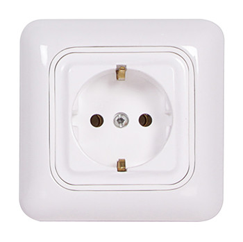 Розетка з з/к, зовнішній монтаж, 250В S, 16A 2P+Z, фото 1