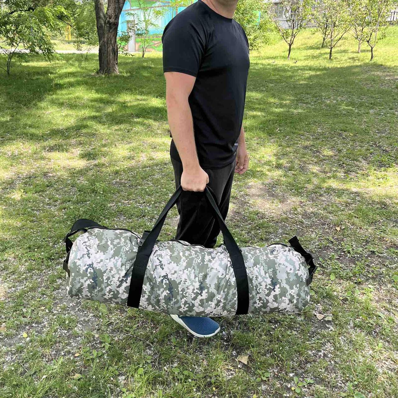 Рюкзак мішок чоловічий баул Оксфорд тканина на ПВХ 100 л сумка піксель