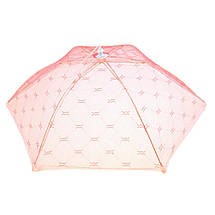 Сітка парасолька на стіл для захисту їжі від мух та ос 60х60 см рожевий, фото 2