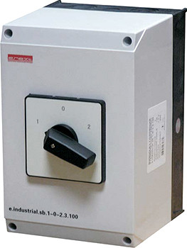 Пакетний перемикач в корпусі e.industrial.sb.1-0-2.3.32, 3р, 32А (1-0-2)