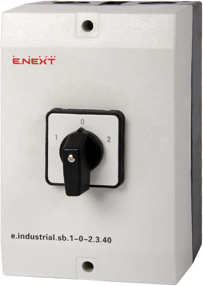 Пакетний перемикач в корпусі e.industrial.sb.1-0-2.3.40, 3р, 40А (1-0-2), фото 1