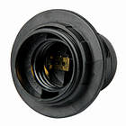 Патрон пластиковий Е27 з гайкою, чорний