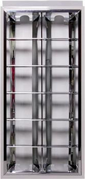 Світильник люмінесцентний растровий, що вбудовується e.lum.raster.flush.2.20.b.al 2х20W, спарена ПРА, матовий, фото 1