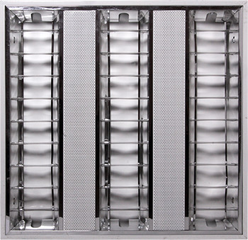 Світильник люмінесцентний растровий, що вбудовується e.lum.raster.flush.3.14.el з електронним баластом, лампа, фото 1