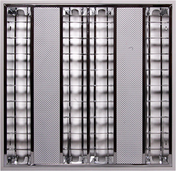 Світильник люмінесцентний растровий, що вбудовується e.lum.raster.flush.4.14.el з електронним баластом, лампа, фото 1