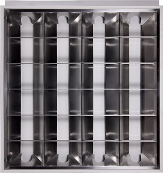 Світильник люмінесцентний растровий, що вбудовується e.lum.raster.flush.4.20.el з електронним баластом, лампа, фото 1