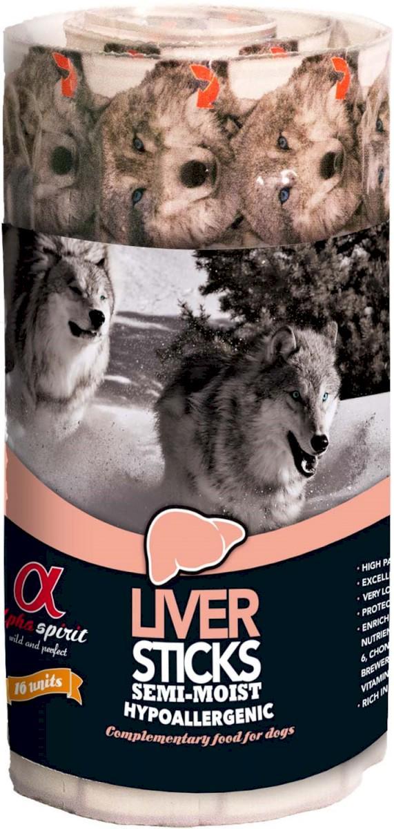 Ласощі для собак Alpha Spirit Sticks напіввологі беззернові палички з печінкою 16 шт х10 г (as5106415), фото 1