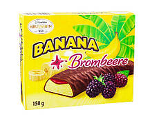 Бананове суфле з ожиною в шоколаді Hauswirth Banana Plus Brombeere, 150 г