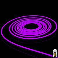 Светодиодный гибкий неон мини 12V, LED NEON MINI 12W - 6x12мм, цвет свечения - фиолетовый