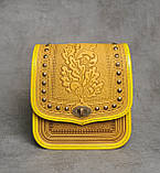 Жіноча шкіряна сумка ручної роботи (метод гарячого тиснення),  шкіряна сумка, фото 4