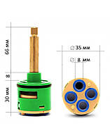 Керамический картридж для смесителя душевых кабин и гидробоксов 4 режима диаметр 35мм L 65мм Rolli 35/4/65
