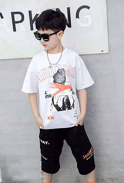 Футболка підліткова на хлопчика біла 150