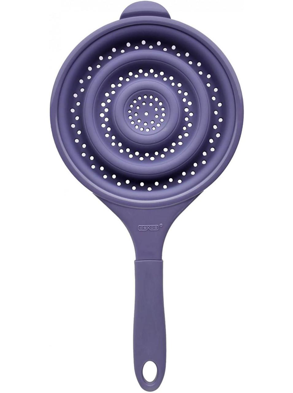Друшляк складаний силіконовий з ручкою Dexas Pop Strainer 1900 мл 20 см фіолетовий (GCC5275)