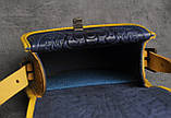 Жіноча шкіряна сумка ручної роботи оригінальна авторська напівкругла "Калина", фото 8