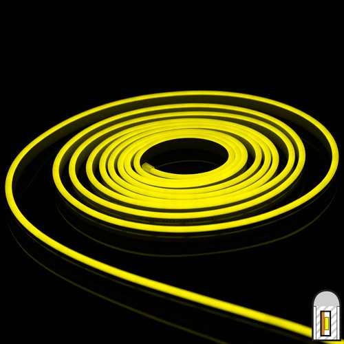 Світлодіодний гнучкий неон міні 12V, LED NEON MINI 12W - 6x12мм, колір світіння - лимонно жовтий (lemon yellow)