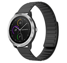 Силіконовий магнітний ремінець Primolux Magnet для годинника Garmin Vivoactive 3 / Vivomove HR / Forerunner - Black