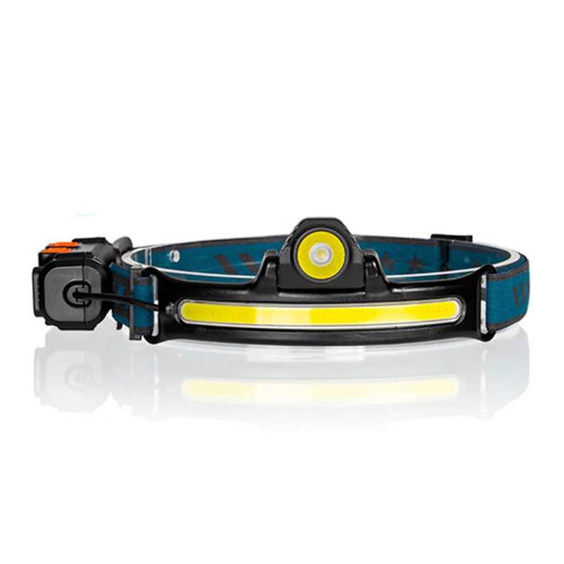 Фонарь налобный RB150-2-P50+COB Line, датчик движения, zoom