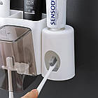 Настінний тримач для зубних щіток з автоматичним дозатором зубної пасти NJ-510 / Диспенсер для ванної, фото 5