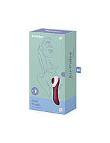 Вакуумний кліторальний стимулятор Satisfyer Dual Crush Wine Red, фото 4