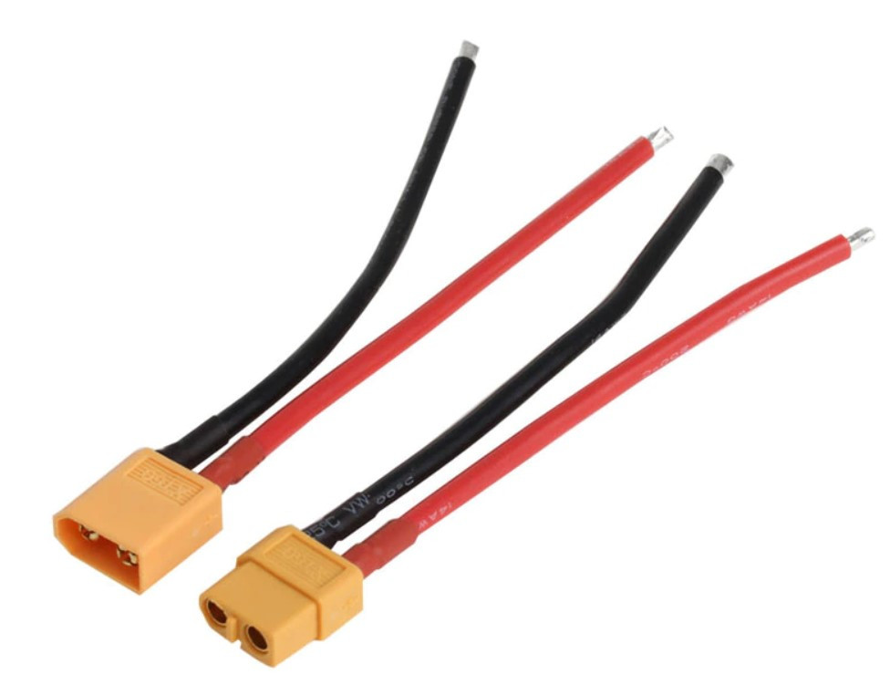 Роз'єми XT60 тато +ма з дротом (60 Ампер) 18 см