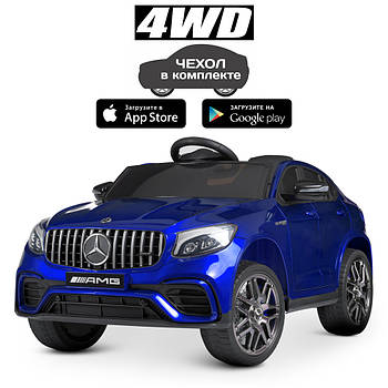 Дитячий електромобіль Mercedes (4 30W мотори, акумулятор 12V9Ah, MP3, USB) Bambi M 4140EBLRS-4 Синій