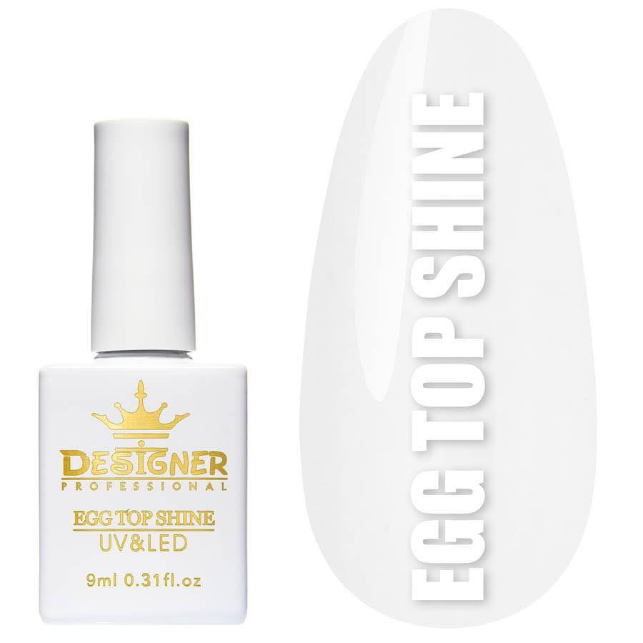 Топове покриття Egg Top Shine 9 мл. Дизайнер з чорними крихтами, без липкого шару
