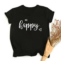 Футболка жіноча з принтом "Be happy"