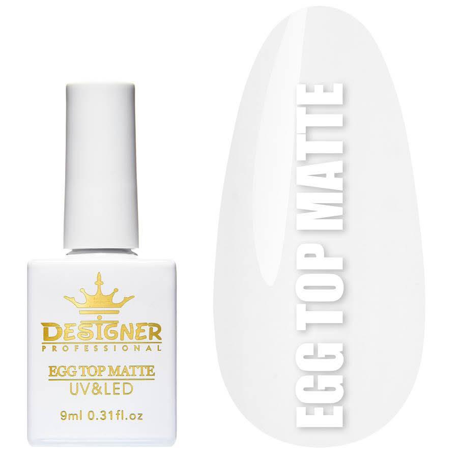 Матовий топ Egg Top Matte 9 мл. Дизайнер з чорними крихтами, без липкого шару