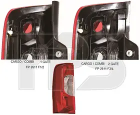 Ліхтар задній правий Fiat Fiorino (Фіат Фіоріно)