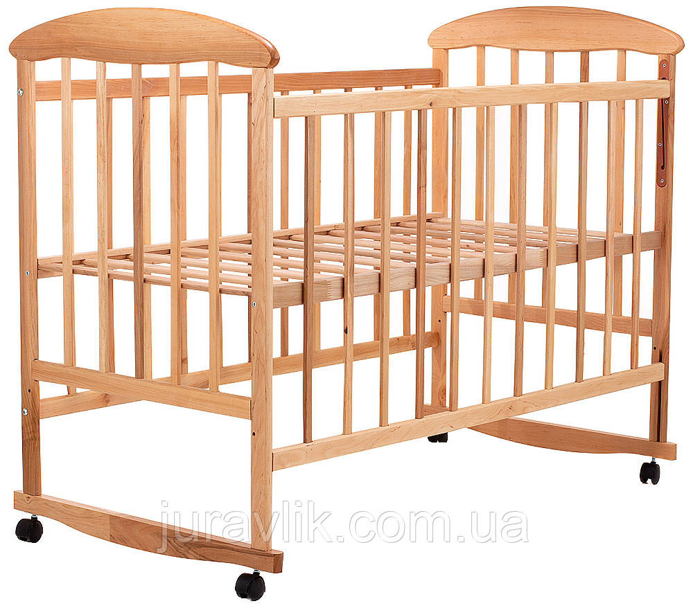 Дитяче ліжко для новонароджених на колесах ліжечко для немовлят Наталка вільха світла в коробці
