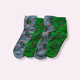 Шкарпетки для дівчинки з принтом "Кактус" ТМ Twinsocks