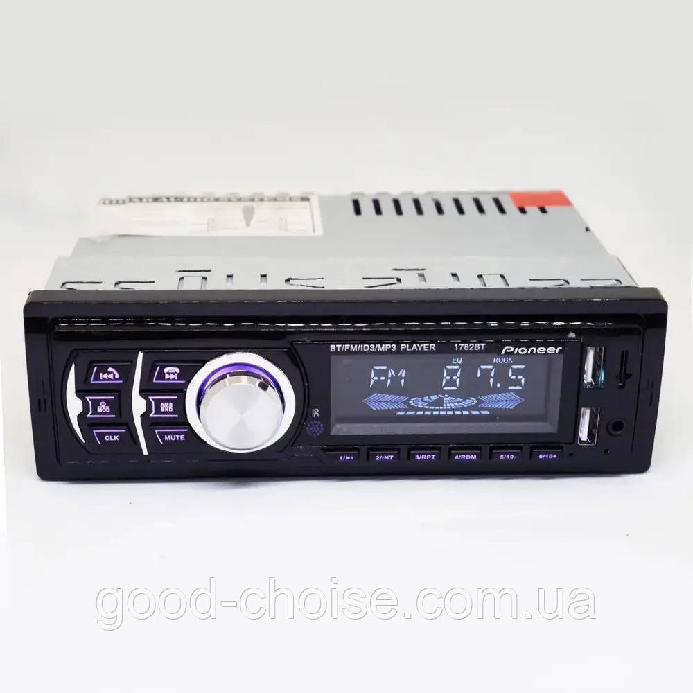 Автомагнитола MP3 1DIN 1782BT (FM, 2USB, AUX, TF Card, Bluetooth) / Магнитола для автомобиля (777) - фото 4 - id-p1632903237