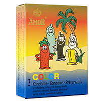 Кольорові презервативи AMOR COLOR, 3 шт.