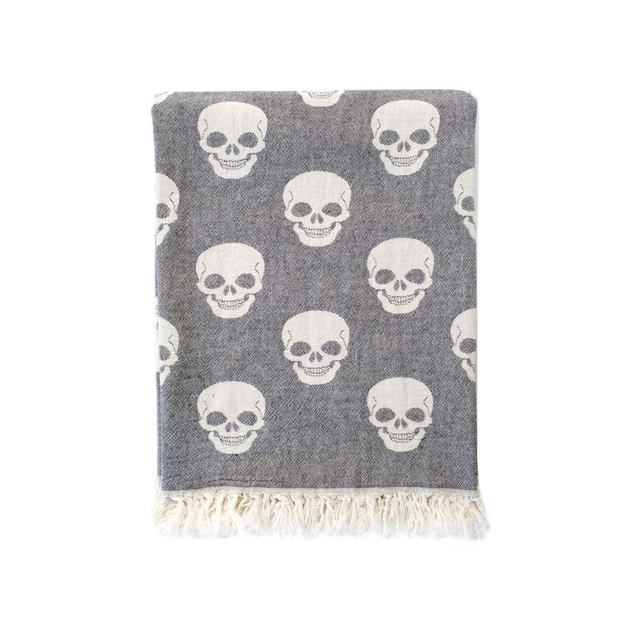 Рушник Lotus Home Pestemal - Skull 90*160 чорний