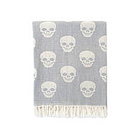 Рушник Lotus Home Pestemal - Skull 90*160 grey сірий