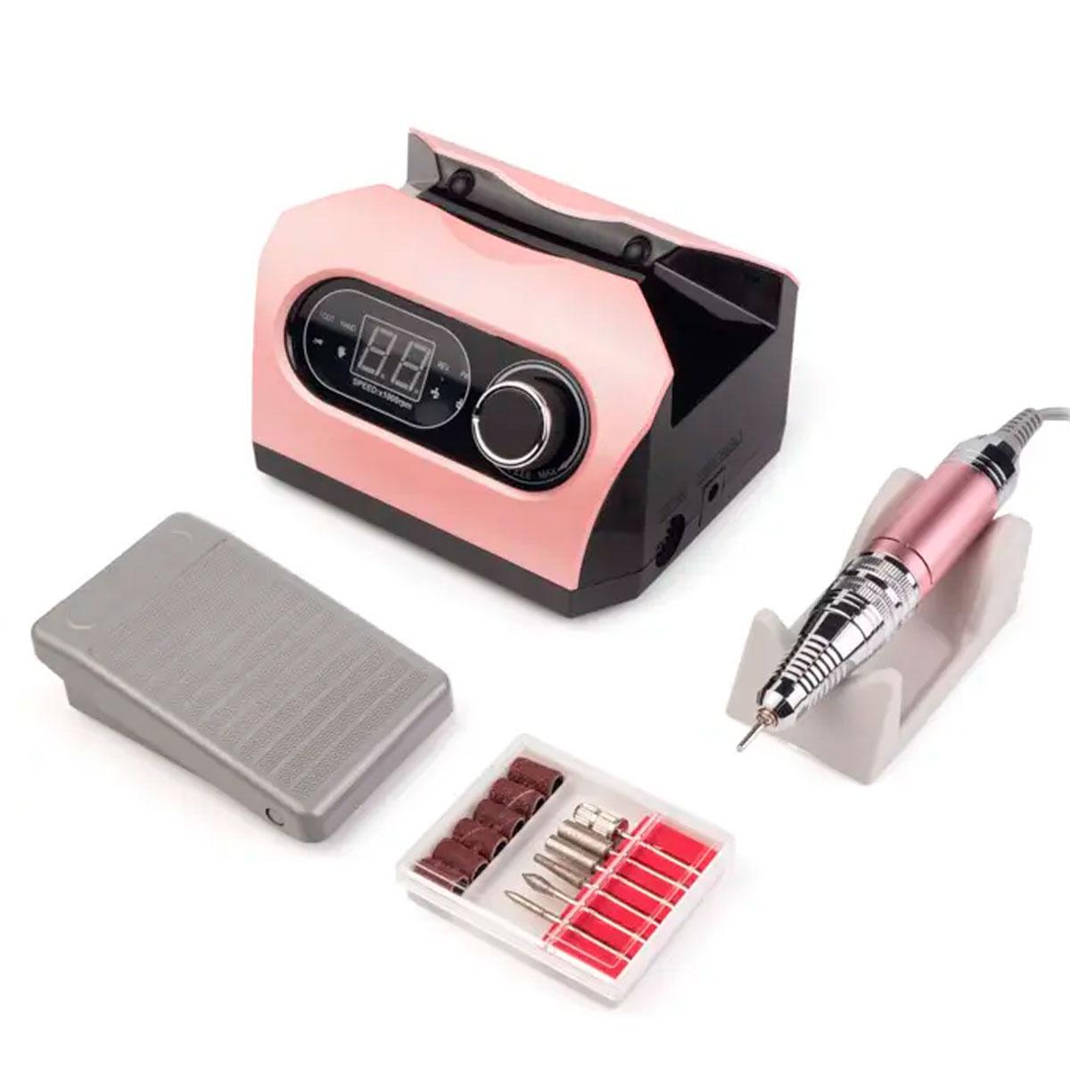 Фрезер для манікюру та педикюру Nail Drill ZS-717 PRO (рожевий), 35000 об/хв