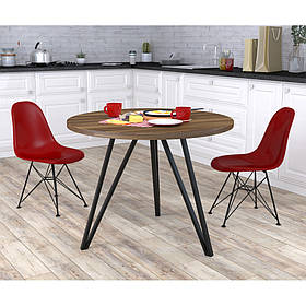 Круглий стіл обідній Ліма Loft-Design D100 см горіх-модена