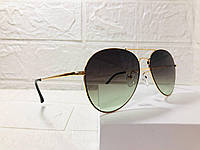 Градієнтні окуляри авіатори в золотій оправі , окуляри Aviator wayfarer в металевій оправі