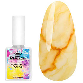Жовті акварельні краплі №2 (кольорові чорнила) Aquarelle Color Дизайнер для дизайну нігтів, 9 мл.