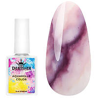 Акварельные капли (цветные чернила) Aquarelle Color Дизайнер для дизайна ногтей, 9 мл. Пурпурный №6