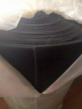 Войлок повсть штучна, чорне устілкове полотно 7 мм меблевий універсальний