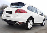 Захисна накладка на задній бампер для Porsche Cayenne 2010-2014, Lift 2014-2017 /чорн.нерж.сталь/, фото 9